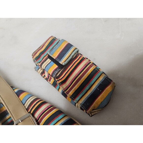 Women's Genuine Classic Shoulder Tote Bag Fabric + Faux Leather Pockets Braiding - Picture 5 of 11